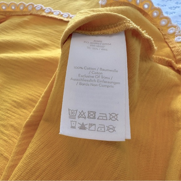 Boden Rosanna Jersey Tunic Yellow Dress with Embroidered Trim Size 4 - Picture 7 of 9